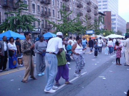 Harlem street party dancers